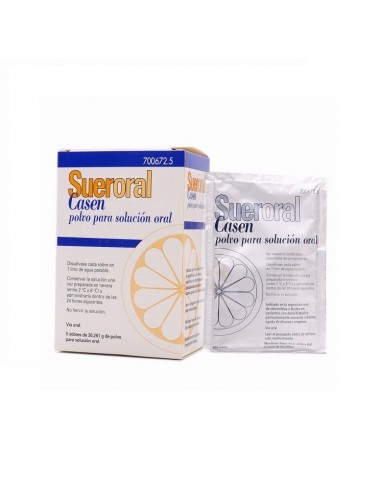 Sueroral Casen polvo para solución oral Glucosa, cloruro sódico, citrato trisódico dihidratado, cloruro potásico