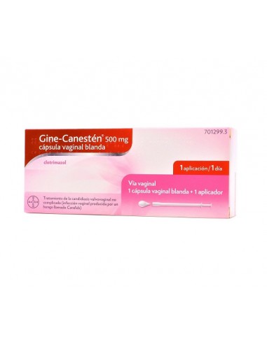 Gine-Canestén 500 mg cápsula vaginal blanda Clotrimazol
