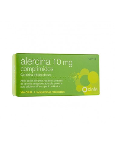Alercina 10 mg comprimidos cetirizina dihidrocloruro
