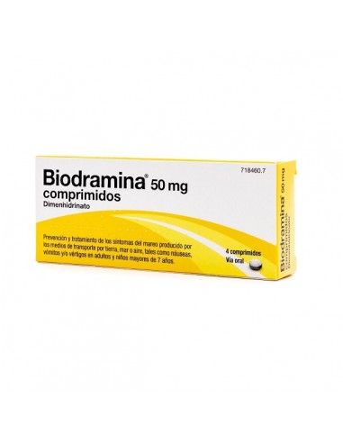 Biodramina 50 mg Comprimidos Dimenhidrinato