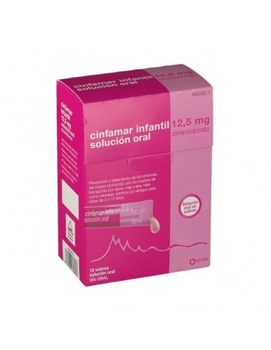 Cinfamar infantil 12,5 mg solución oral Dimenhidrinato