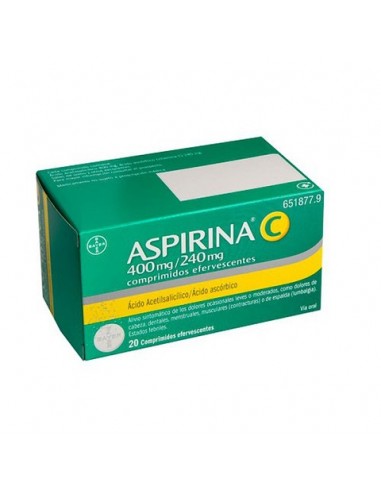 Aspirina C 400 mg/ 240 mg 20 Comprimidos efervescentes