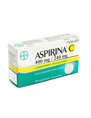 Aspirina C 400 mg/ 240 mg 10 Comprimidos efervescentes