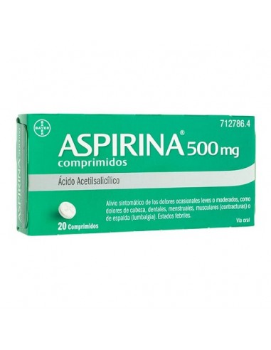 Aspirina 500 mg 20 comprimidos