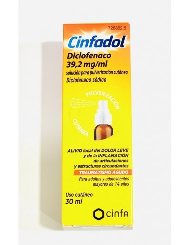 Cinfadol Diclofenaco 39,2 mg/ml solución para pulverización cutánea