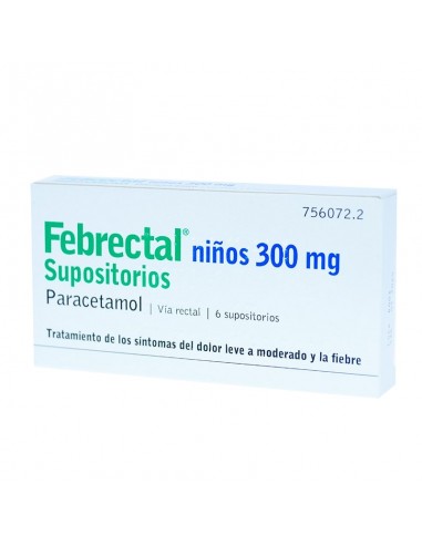 Febrectal niños 300 mg 6 supositorios