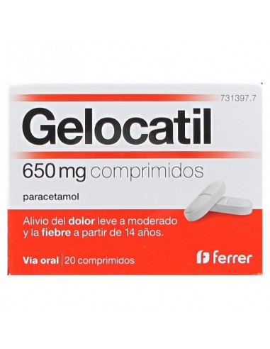 GELOCATIL 650 mg 20 comprimidos Paracetamol