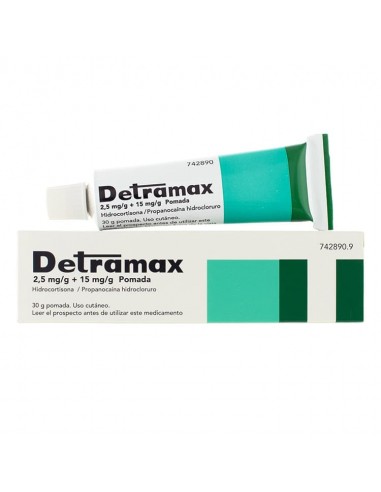 Detramax 2,5 mg/g 15 mg/g pomada Hidrocortisona Propanocaína hidrocloruro