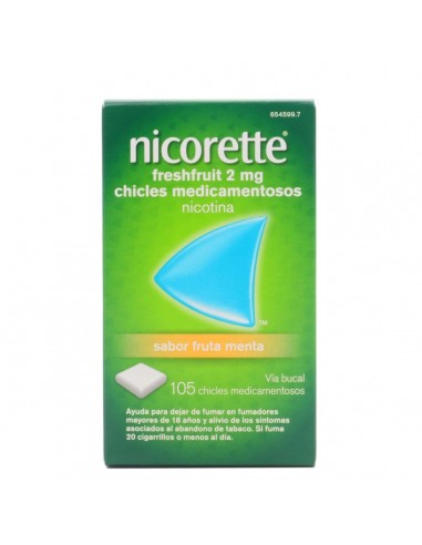 Nicorette Freshfruit 2 mg chicles medicamentosos Nicotina