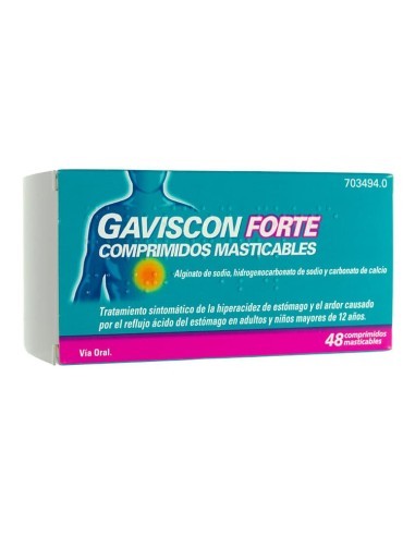 Gaviscon Forte comprimidos masticables Alginato de sodio, hidrogenocarbonato (bicarbonato) de sodio y carbonato de calcio
