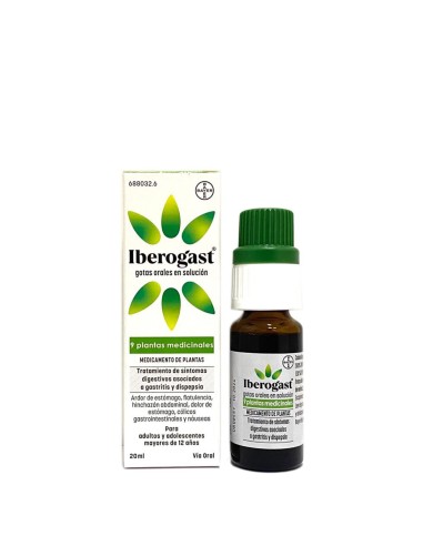 Iberogast Gotas orales en solución  Extractos líquidos etanólicos de carraspique blanco, raíces de angélica