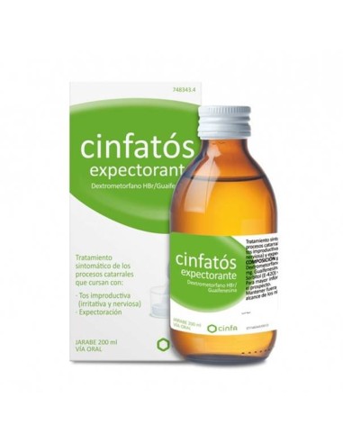 Cinfatós expectorante 2 mg/ml + 20 mg/ml solución oral Dextrometorfano, hidrobromuro/Guaifenesina