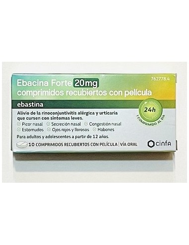 Ebacina Forte 20 mg comprimidos recubiertos con película Ebastina