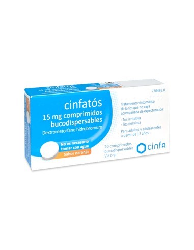 Cinfatós 15 mg comprimidos bucodispersables Dextrometorfano hidrobromuro