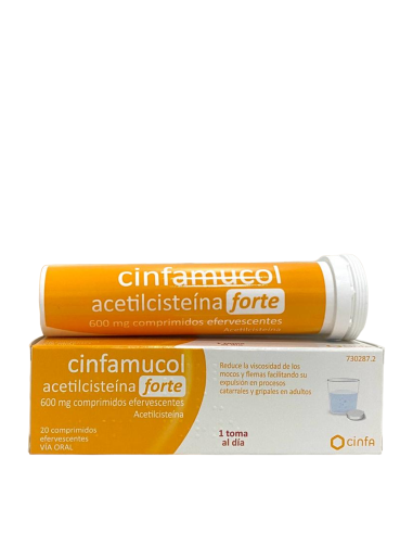 Cinfamucol acetilcisteína forte 600 mg comprimidos efervescentes Acetilcisteína