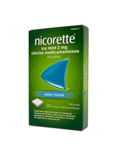Nicorette Ice Mint 2 mg chicles medicamentosos Nicotina