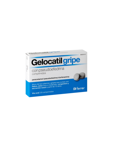GELOCATIL GRIPE CON PSEUDOEFEDRINA comprimidos  Paracetamol, pseudoefedrina y clorfenamina