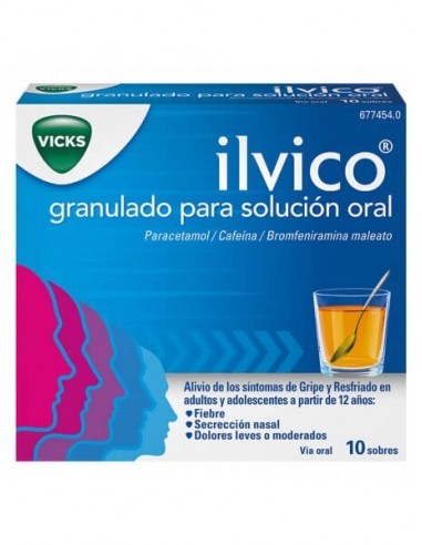 Ilvico granulado para solución oral Paracetamol Cafeína Bromfeniramina maleato