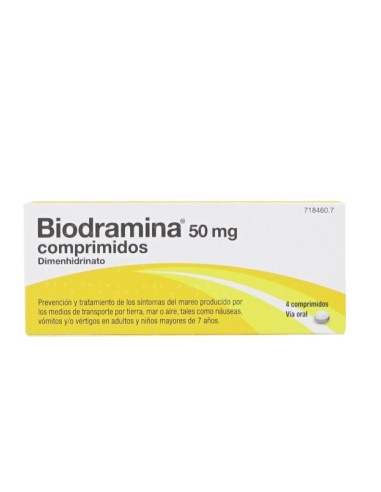 Biodramina 50 mg Comprimidos Dimenhidrinato
