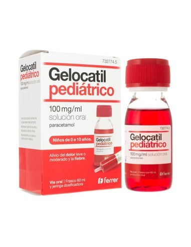 Gelocatil pediátrico 100 mg/ml solución oral Paracetamol