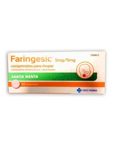 Faringesic 5 mg/5 mg comprimidos para chupar sabor menta