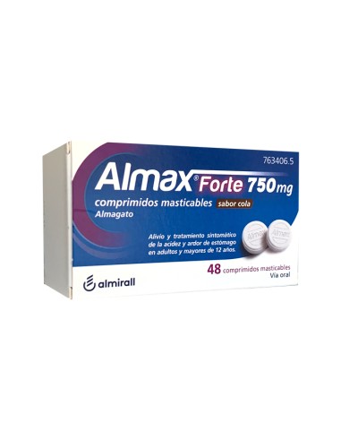 Almax Forte 750 Mg Sabor Cola Comprimidos Masticables