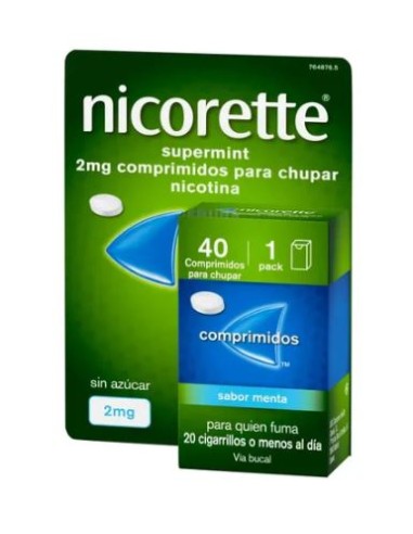 Nicorette Supermint 2 mg 40 Comprimidos Sabor Menta