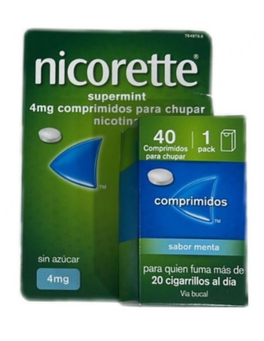 Nicorette Supermint 4 mg 40 Comprimidos Sabor Menta