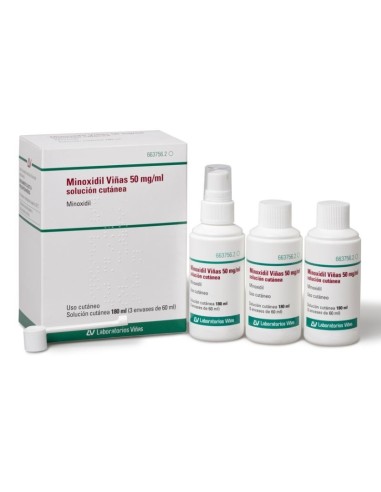 Minoxidil Viñas 50 mg/ml 180 ml ( 3 Envases de 60 ml )