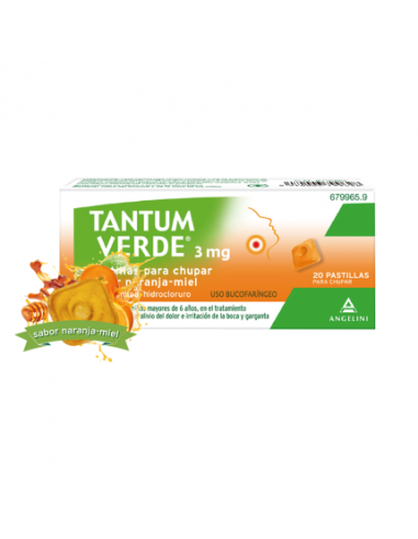 Tantum Verde 3 mg Pastilla Para Chupar Sabor Naranja Miel