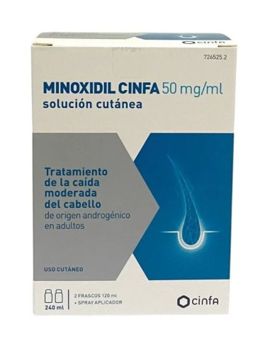 Cinfa Minoxidil 50 mg/ml solución cutánea