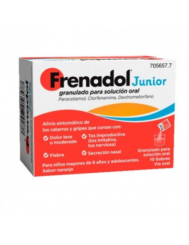 FRENADOL  Junior granulado para solución oral Paracetamol Clorfenamina Dextrometorfano