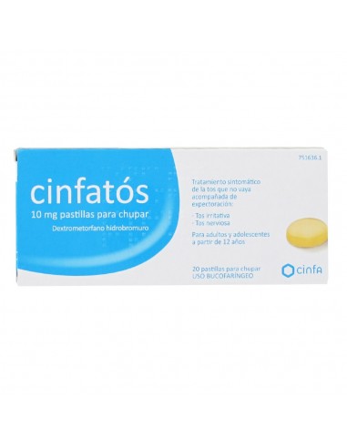 Cinfatós 10 mg pastillas para chupar Hidrobromuro de Dextrometorfano