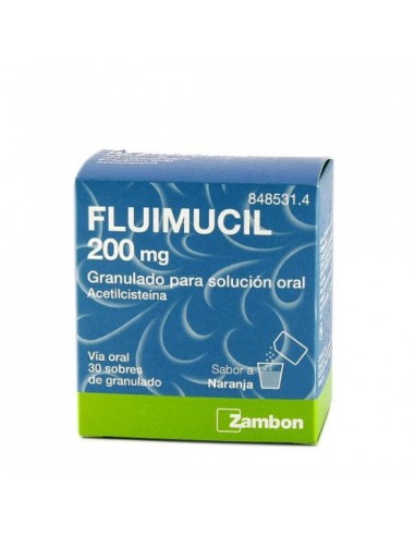 Fluimucil 200 mg granulado para solución oral Acetilcisteína