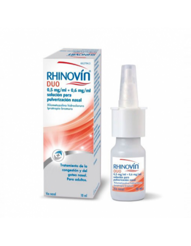 Rhinovin Duo 0,5 mg/ml + 0,6 mg/ml solución para pulverización nasal Xilometazolina Hidrocloruro / Ipratropio Bromuro