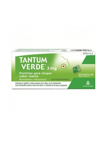 TANTUM VERDE 3 mg Pastillas para chupar sabor menta