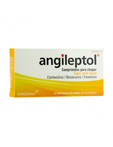 Angileptol comprimidos para chupar sabor miel-limón