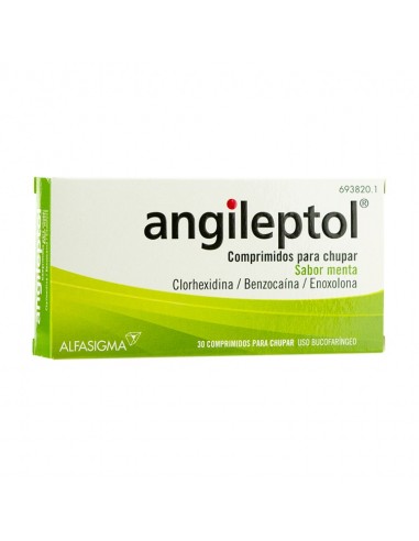 Angileptol comprimidos para chupar sabor menta