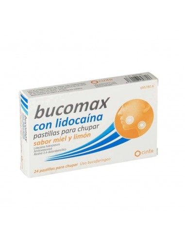 Bucomax con lidocaína pastillas para chupar sabor miel y limón