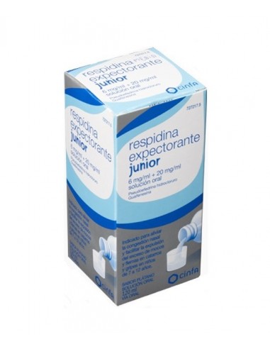 Respidina expectorante junior 6 mg/ml + 20 mg/ml solución oral Pseudoefedrina hidrocloruro/Guaifenesina