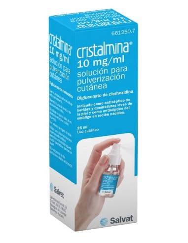 Cristalmina 10 mg/ml solución para pulverización cutánea Digluconato de clorhexidina
