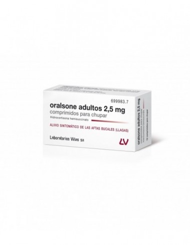 Oralsone adultos 2,5 mg comprimidos para chupar